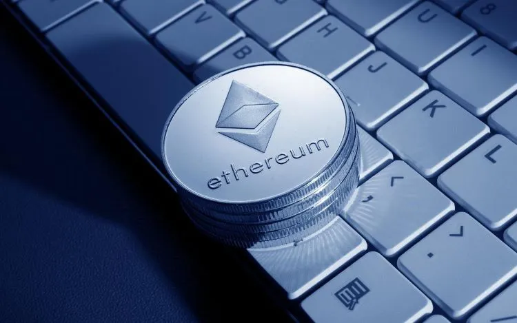 ethereum coin on computer
